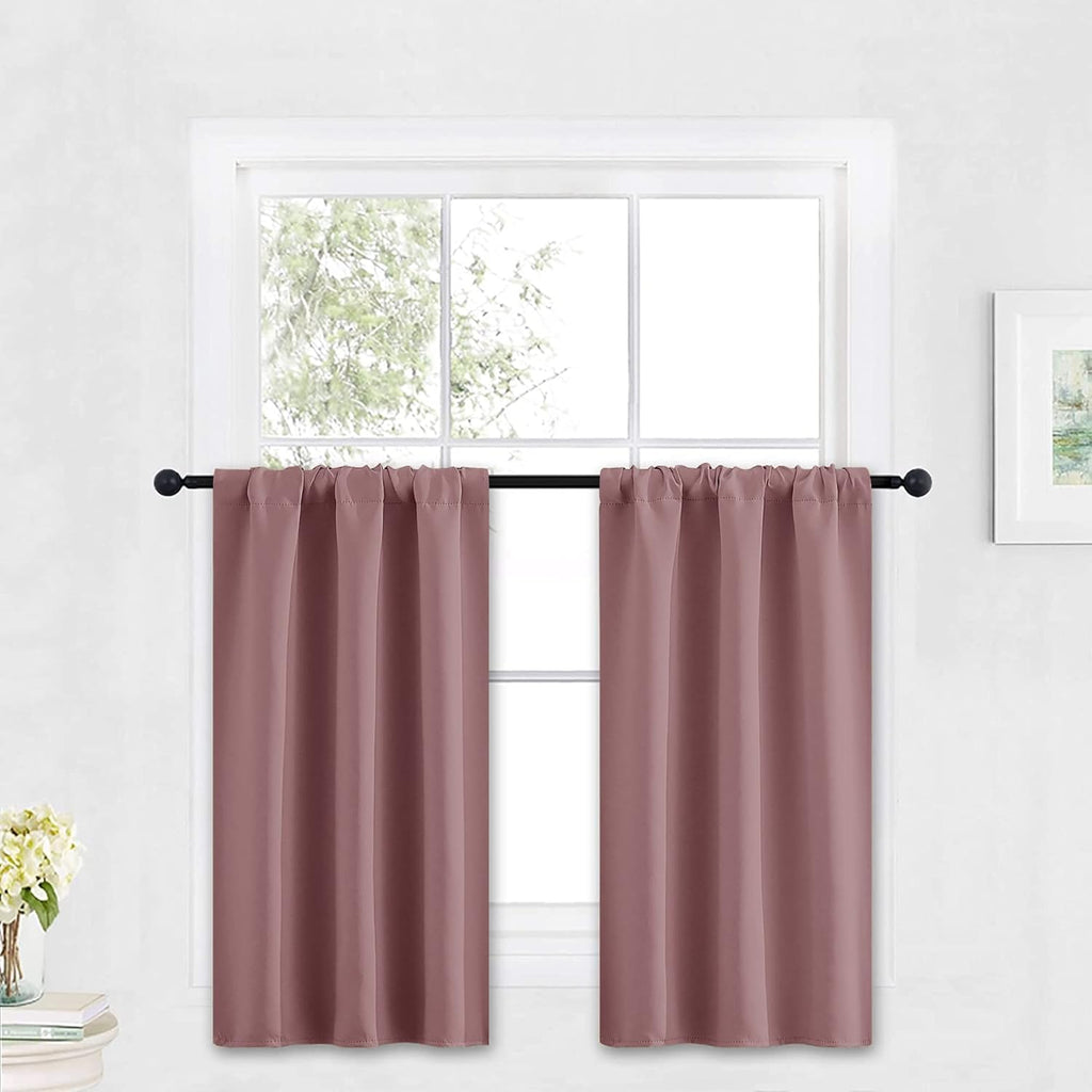 RYB HOME Small Curtains Blackout - Privacy Energy Efficiency Mini Curtains for Kids Bedroom RV