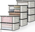 HomeHacks Storage 8-Pack Clothes Organizer Storage Bags Foldable Storage Box with Large Clear