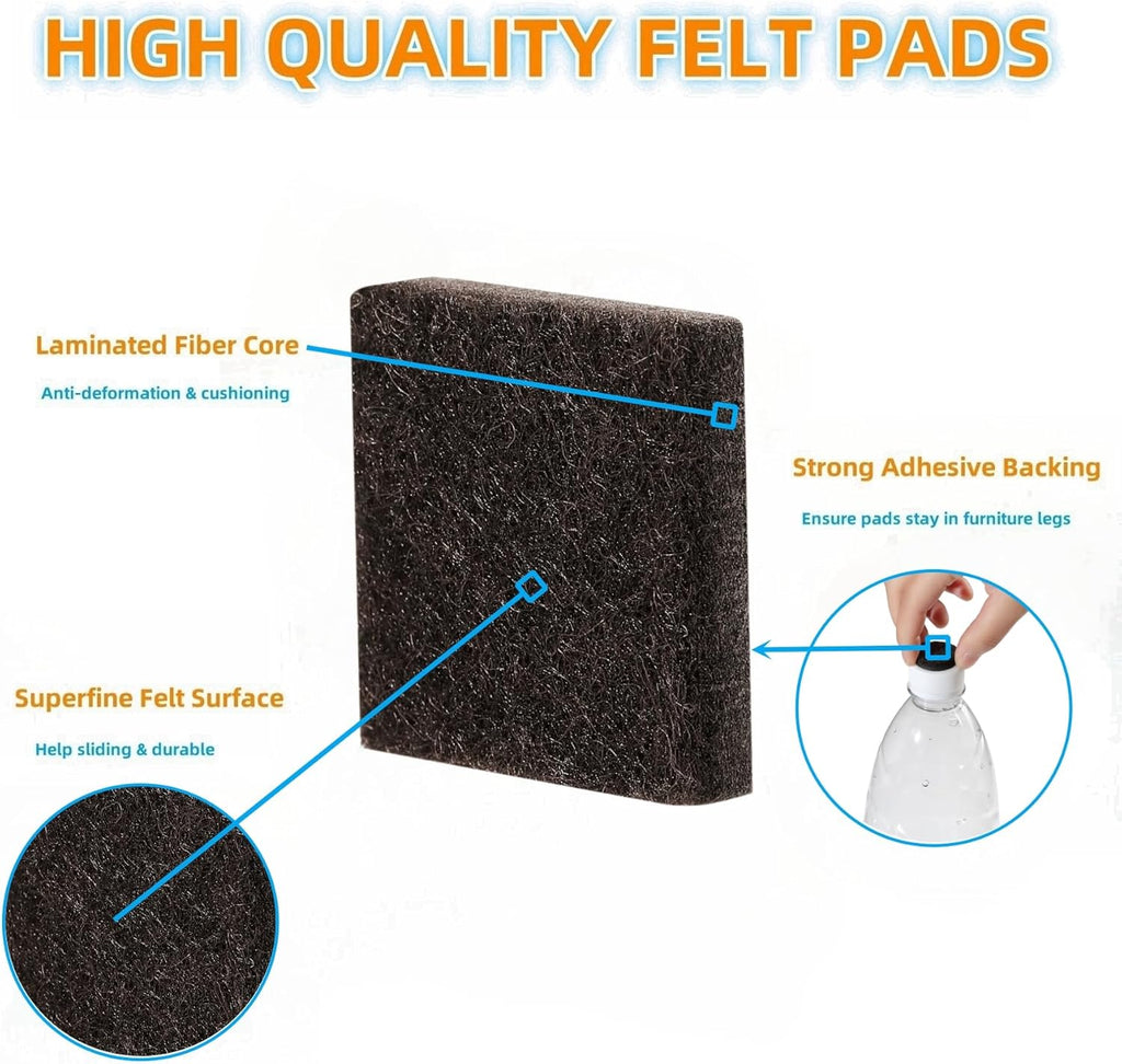 Furnigear Felt Strips with Adhesive Backing for Furniture - Felt Furniture Pads for Hardwood