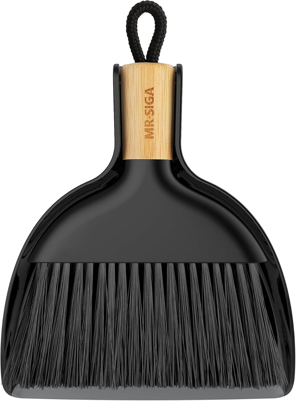 MR.SIGA Mini Dustpan and Brush Set, Portable Cleaning Brush and Dustpan Combo with Bamboo Handle