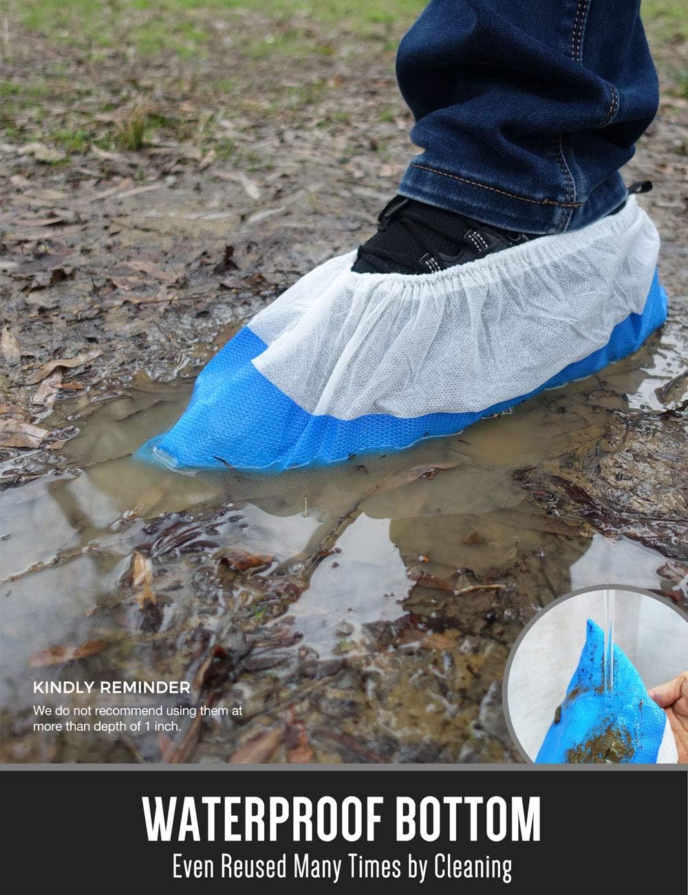 Ohana 1st Hybrid Shoe Covers Disposable Non Slip Waterproof, MEGA Pack (50 Pack x 10, 500 PCS).