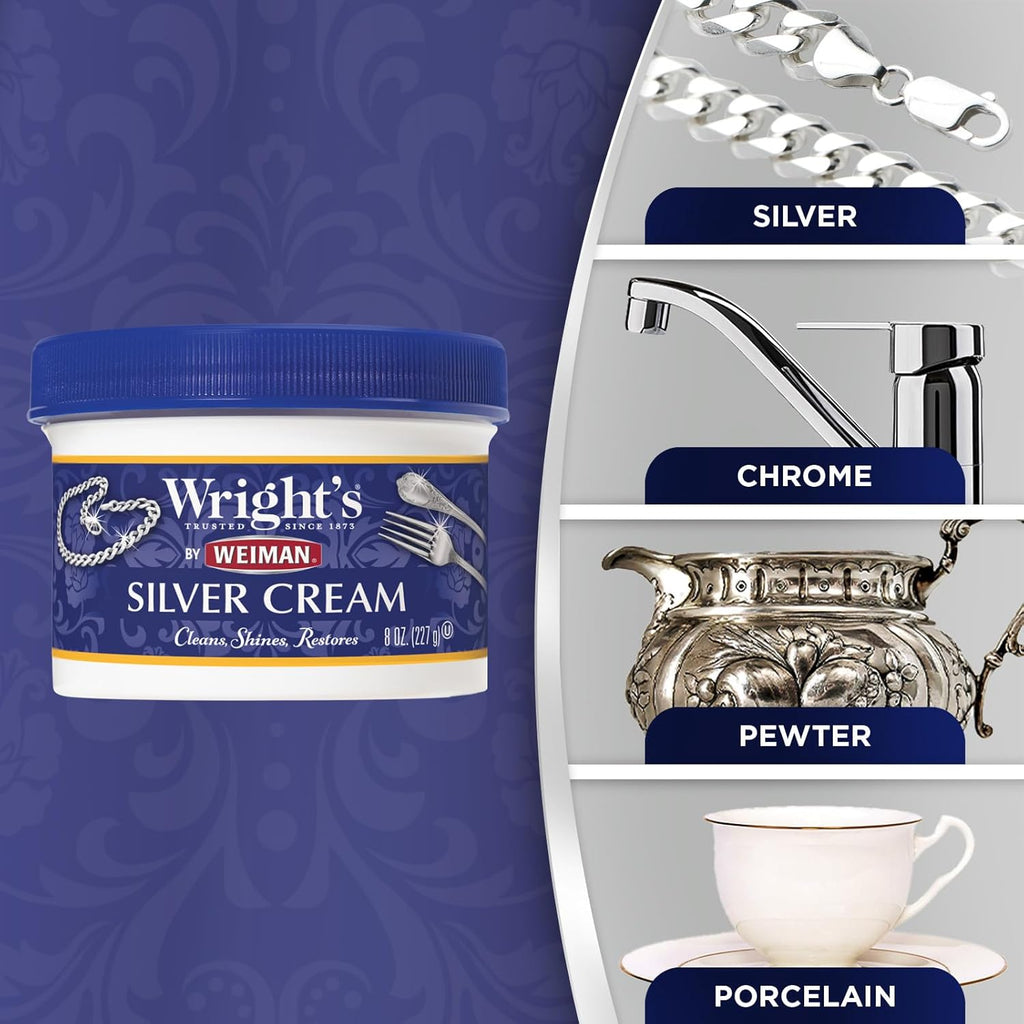 Wright's Silver and Copper Cleaner and Polish - 8 Ounce Each - Premium Metal Polish Silver Copper