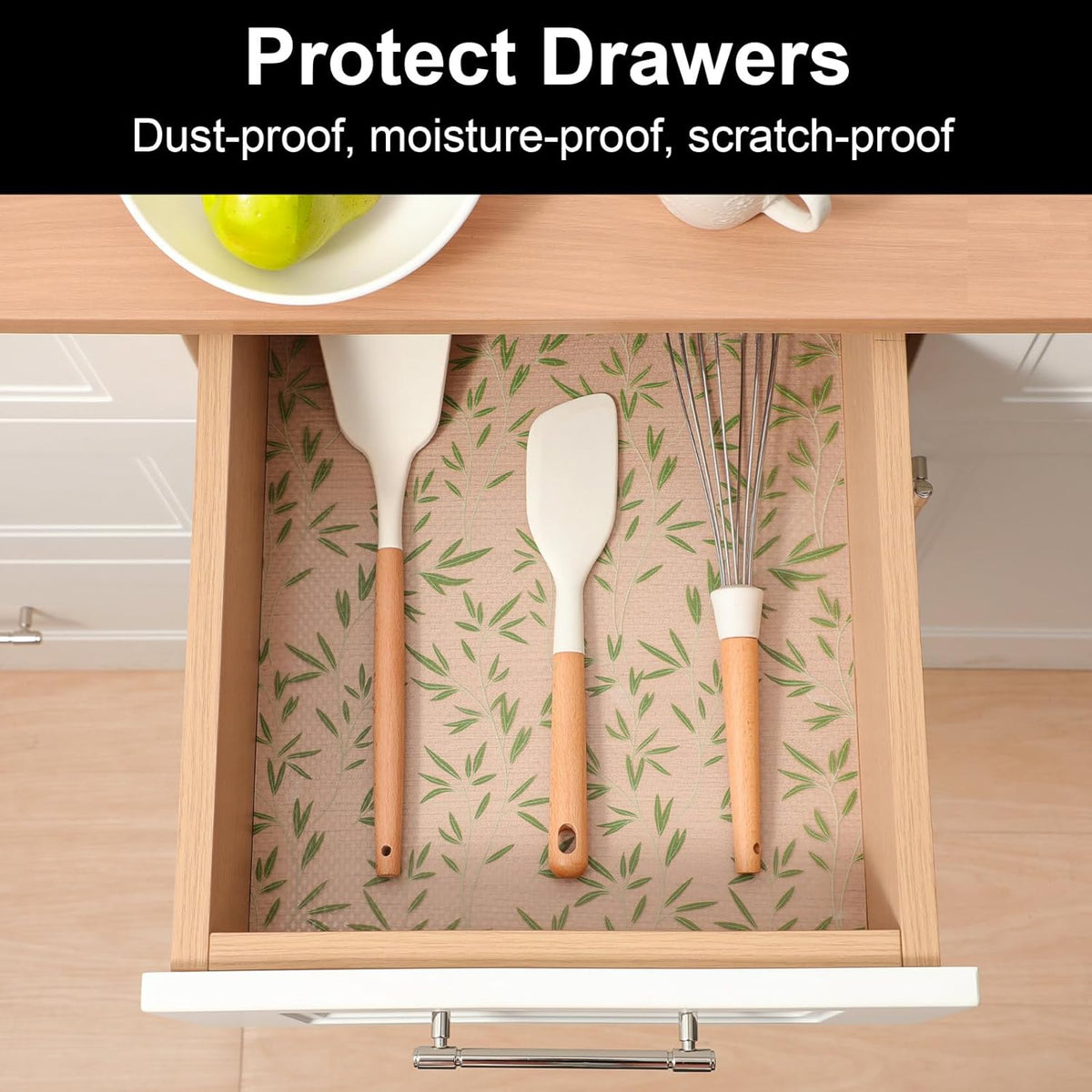 Cooyes Shelf Liner Drawer Liners, Shelf Liners for Kitchen Cabinets, Non Adhesive Cabinet Liner