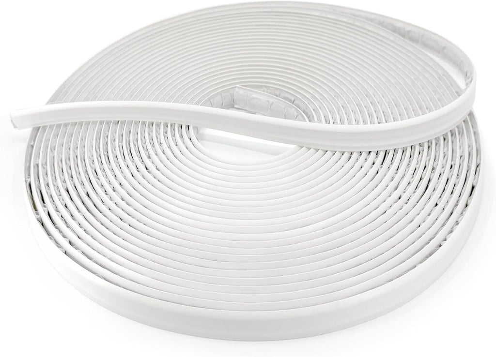 InstaTrim The Original Flexible Trim - 50ft White 1/2" Wide Caulk Tape - Adhesive Trim with Many