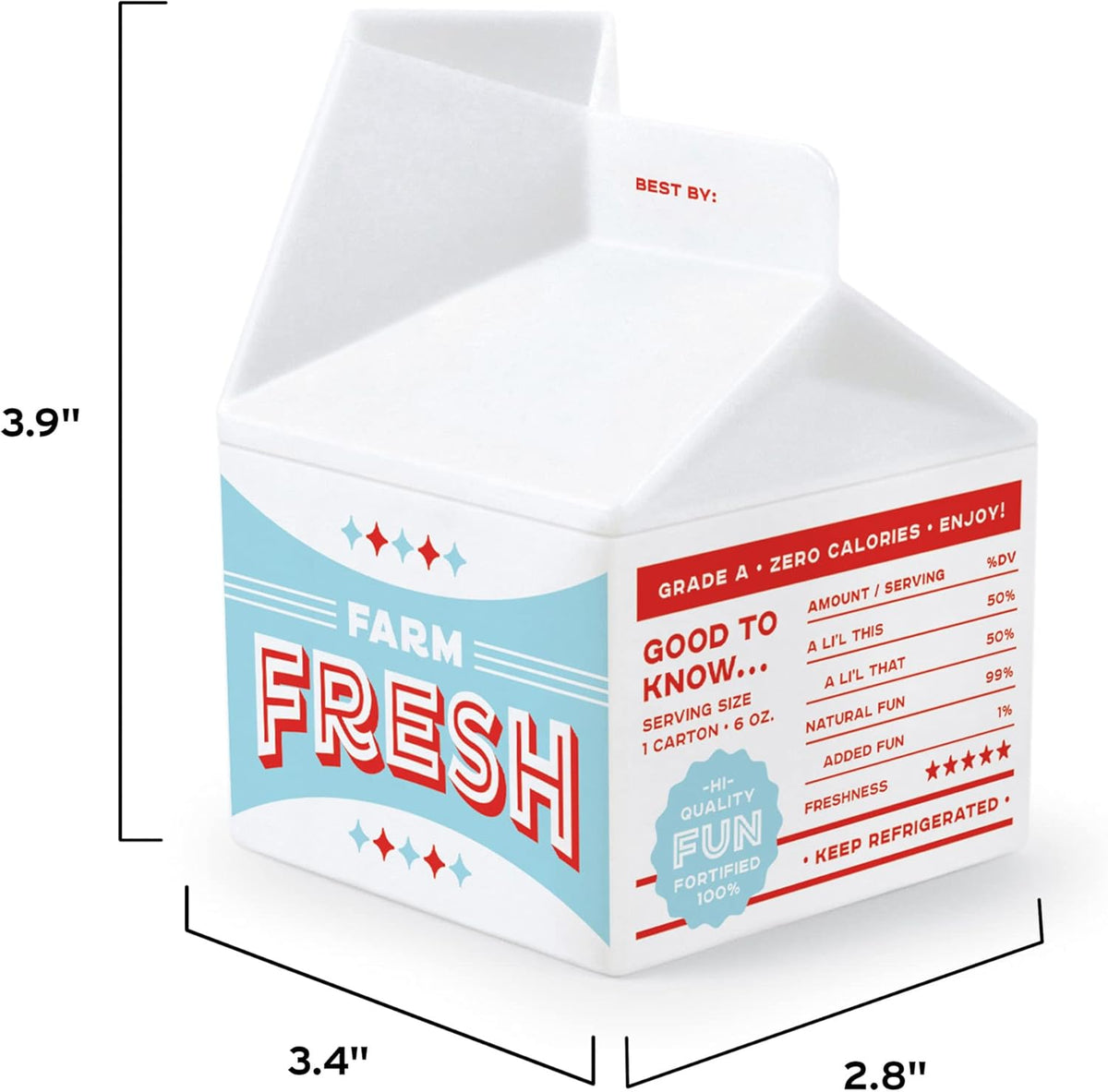 Genuine Fred FRESH PINT, Milk Carton Fridge Deodorizer