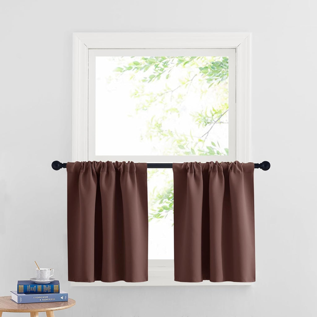 RYB HOME Small Curtains Blackout - Privacy Energy Efficiency Mini Curtains for Kids Bedroom RV