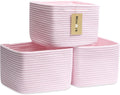 Small Organizing Baskets for Cubes Shelf, 9.7x9.7x7.1 Inch Rope Woven Storage Bins for Nursery