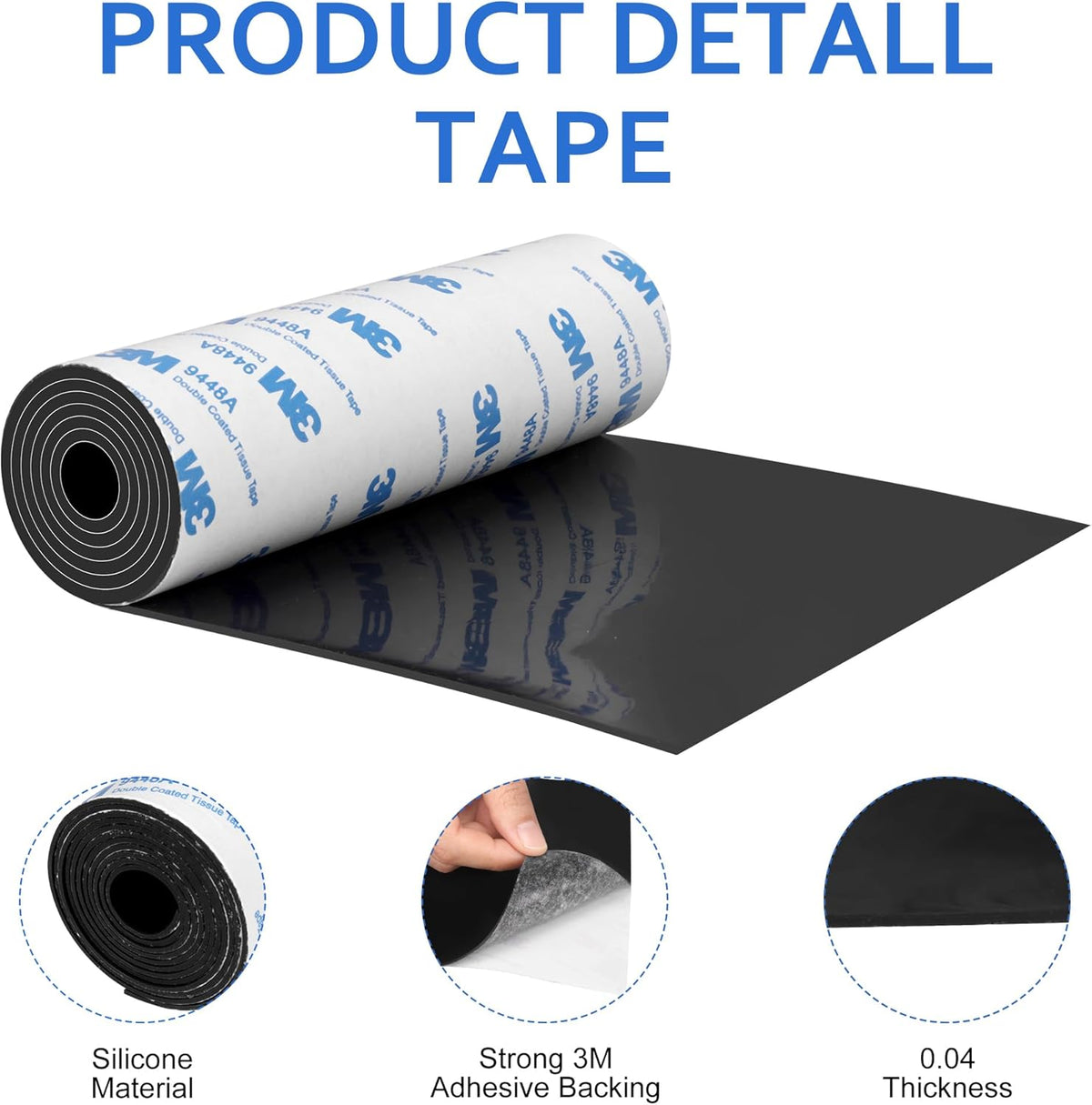 Silicone Furniture Pads, 5" x 120" Non Slip Furniture Pads Anti Skid Pads Non Slip Self Adhesive