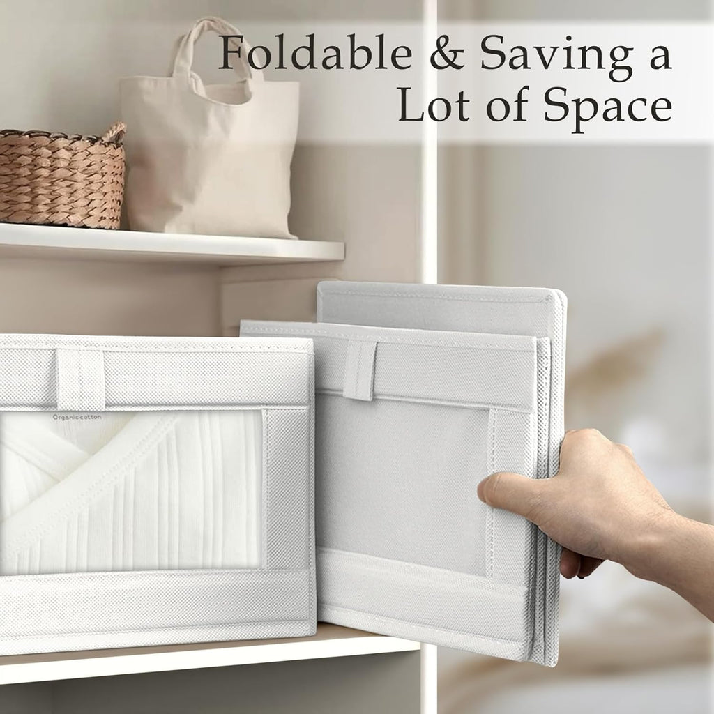 Criusia 4 Pack Closet Organizers and Storage, Large Linen Closet Baskets for Organization, Foldable