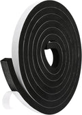 Weather Stripping Door Seal Strip (3/5 Inch X 1/2 Inch X 10Feet), Strong Adhesive, Lightproof