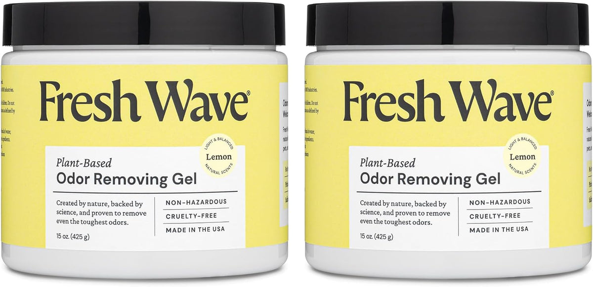 Fresh Wave Lemon Odor Removing Gel, 15 oz., Pack of 2 - Safer Odor Absorbers for Home, Natural