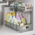 1 Pack 17IN Depth Under Sink Storage Organizer, Large 2-Tier Elegant Mesh Pull Out Shelf for