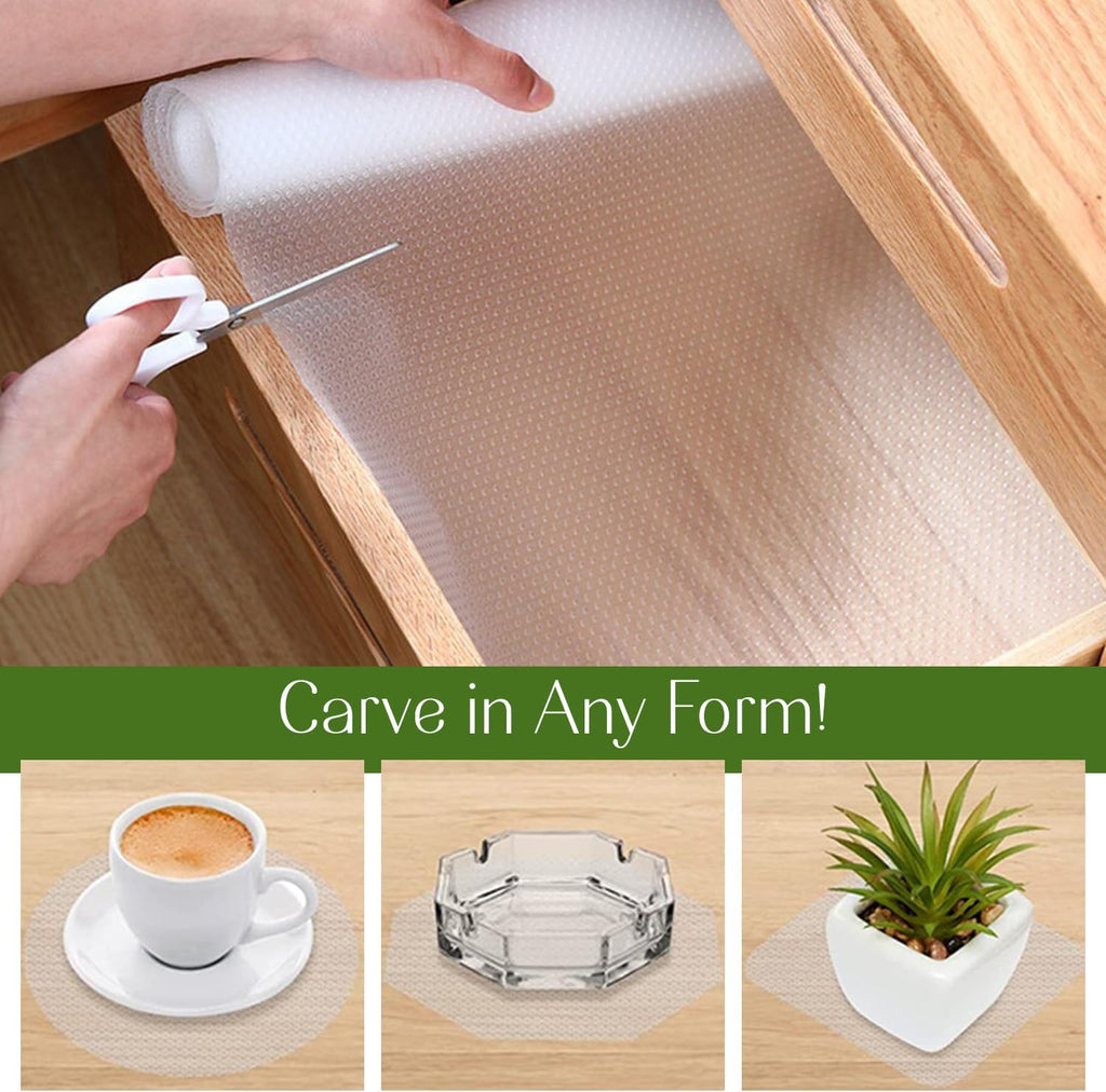 EVALAND 12 INCHES x 10 FEET (118 Inches) Non-Slip Shelf Liner, EVA Kitchen Liner, Non-Adhesive
