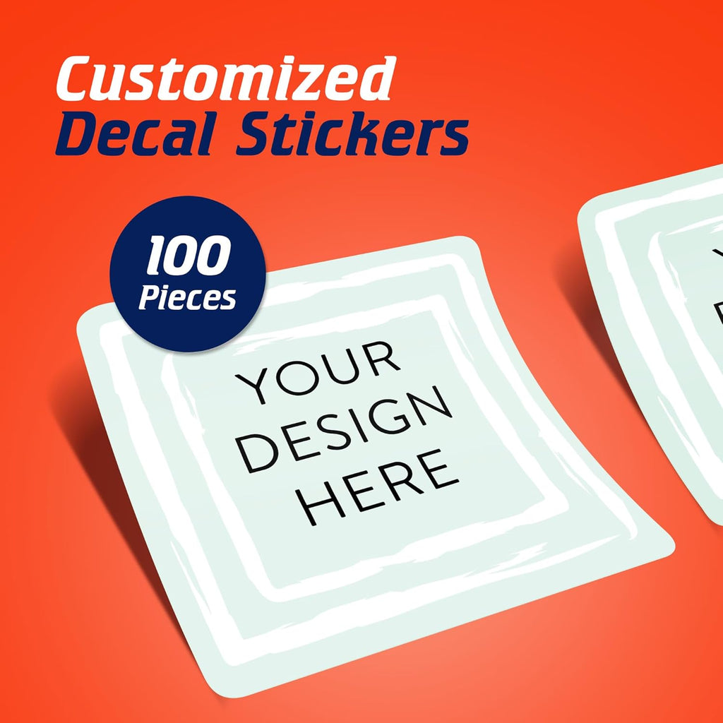 100 Custom Vinyl Stickers - Upload Your own Image, Text, Design, Logo - Personalized Logo Labels