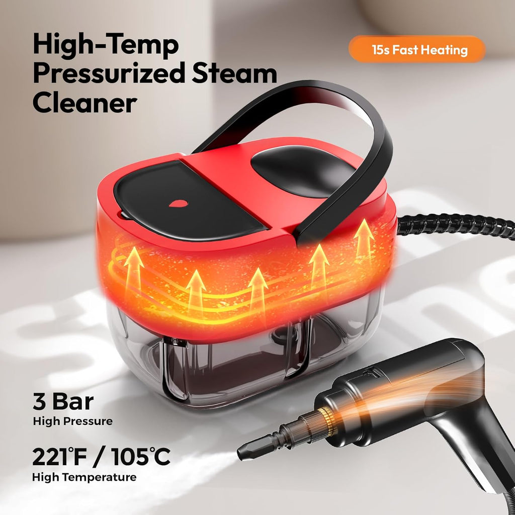 Steam Cleaner, 2500w Steamer for Cleaning, 3-Garde Adjustable Handle, 1.6L Water Tank, Steam