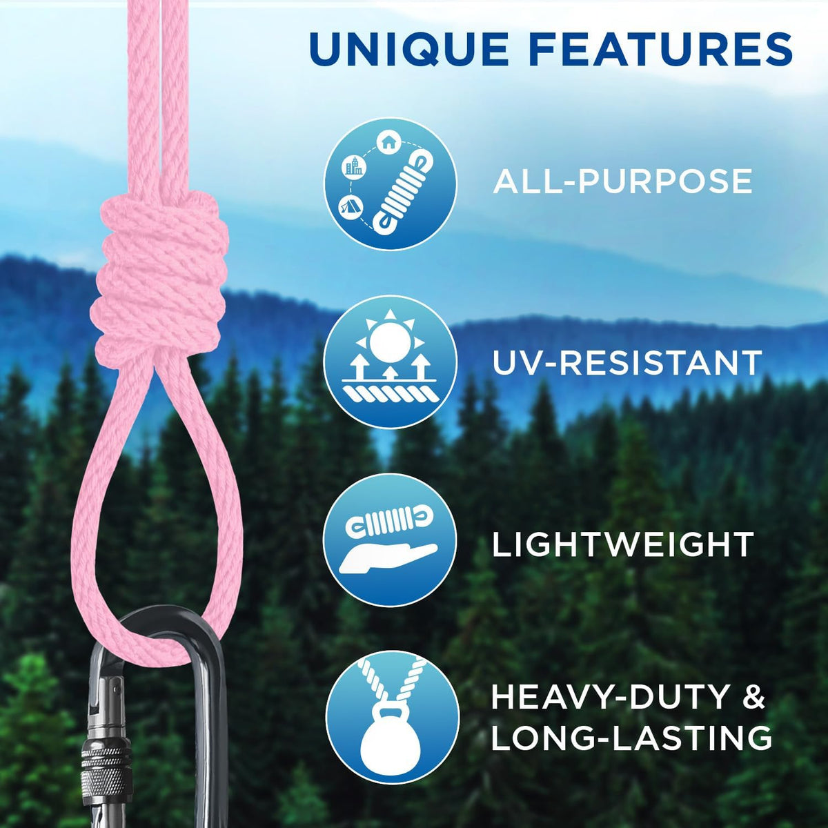 TECEUM Cotton Rope 3/16” (5 mm) – 50 FT – Strong All-Purpose Braided Rope – Natural Cotton – for