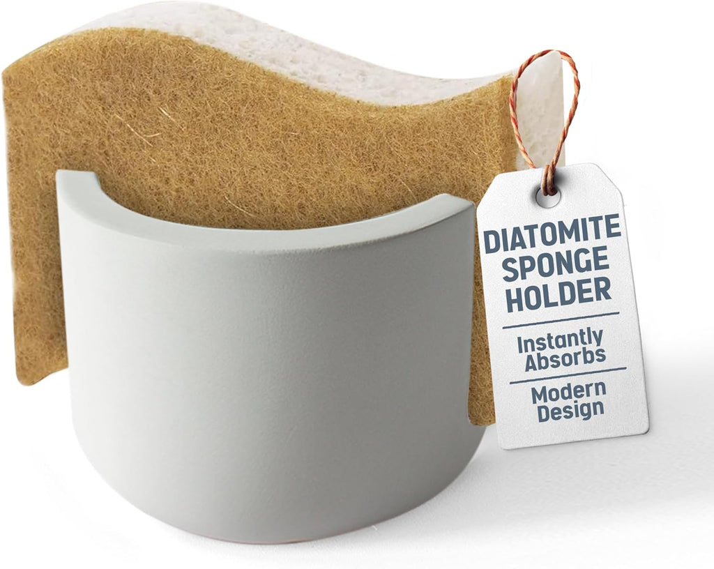 MOPHONICHOME Sponge Holder, Stone Sponge Holder for Kitchen Sink - Diatomite Kitchen Sink Caddy