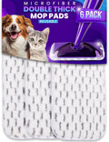 6pcs of Universal 11-inch Velcro Type Reusable Floor Mop Pads Compatible with Swiffer Wet Jet