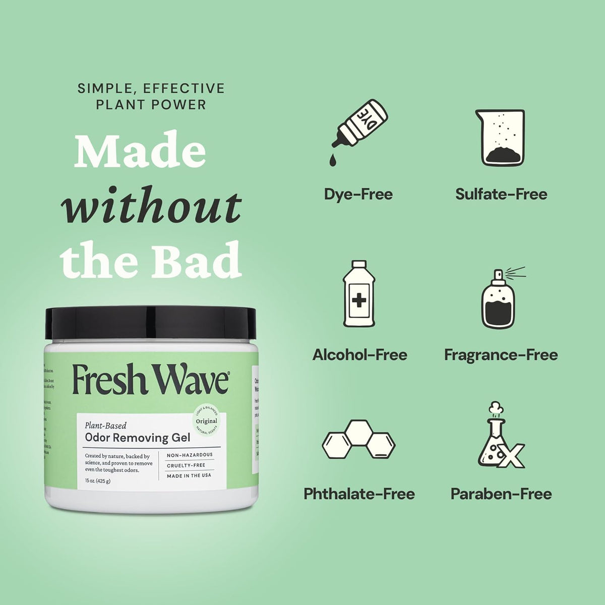 Fresh Wave Odor Removing Gel, 15 oz. - Odor Absorbers for Home, Safer Odor Relief, Natural