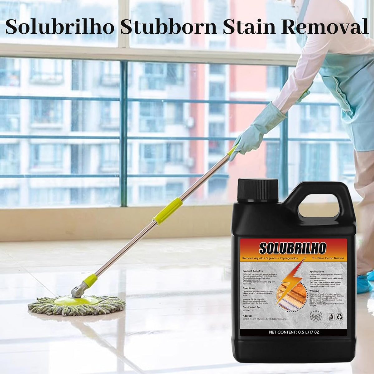 Tile Cleaner, Original Floor Cleaner Black Bottle, 0.5L Multipurpose Powerful Stain Removing