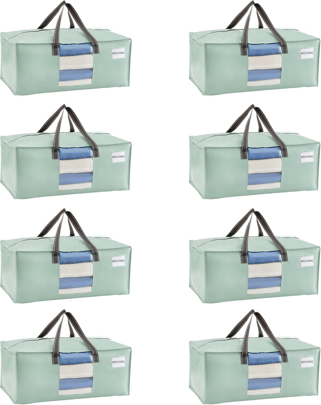 VENO 8 Pack Moving Bags for College, Heavy-Duty Storage Totes, Moving Boxes and Wardrobe Packing