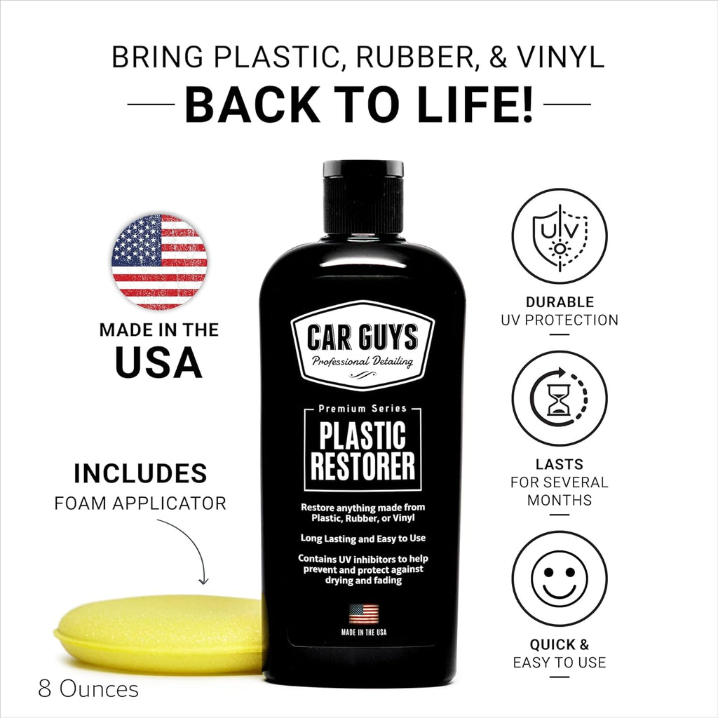 CAR GUYS Plastic Restorer | Bring Plastic, Rubber, and Vinyl Back to Life! | User Friendly Trim