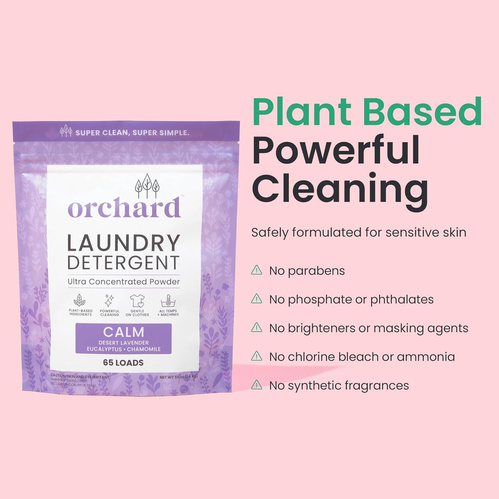 Orchard Laundry Detergent Powder Natural Deep Cleaning Laundry Powder for Sensitive Skin - Lavender