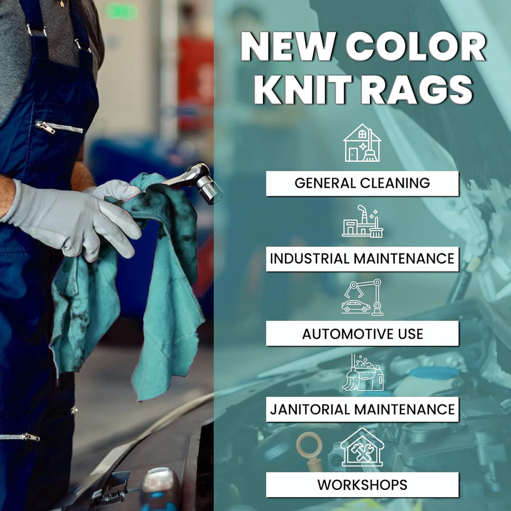 Premium Color Knit Cleaning Rags (600 lbs Pallet - 24x25 lbs. Bag) – Shop Rags Bulk for Workshops