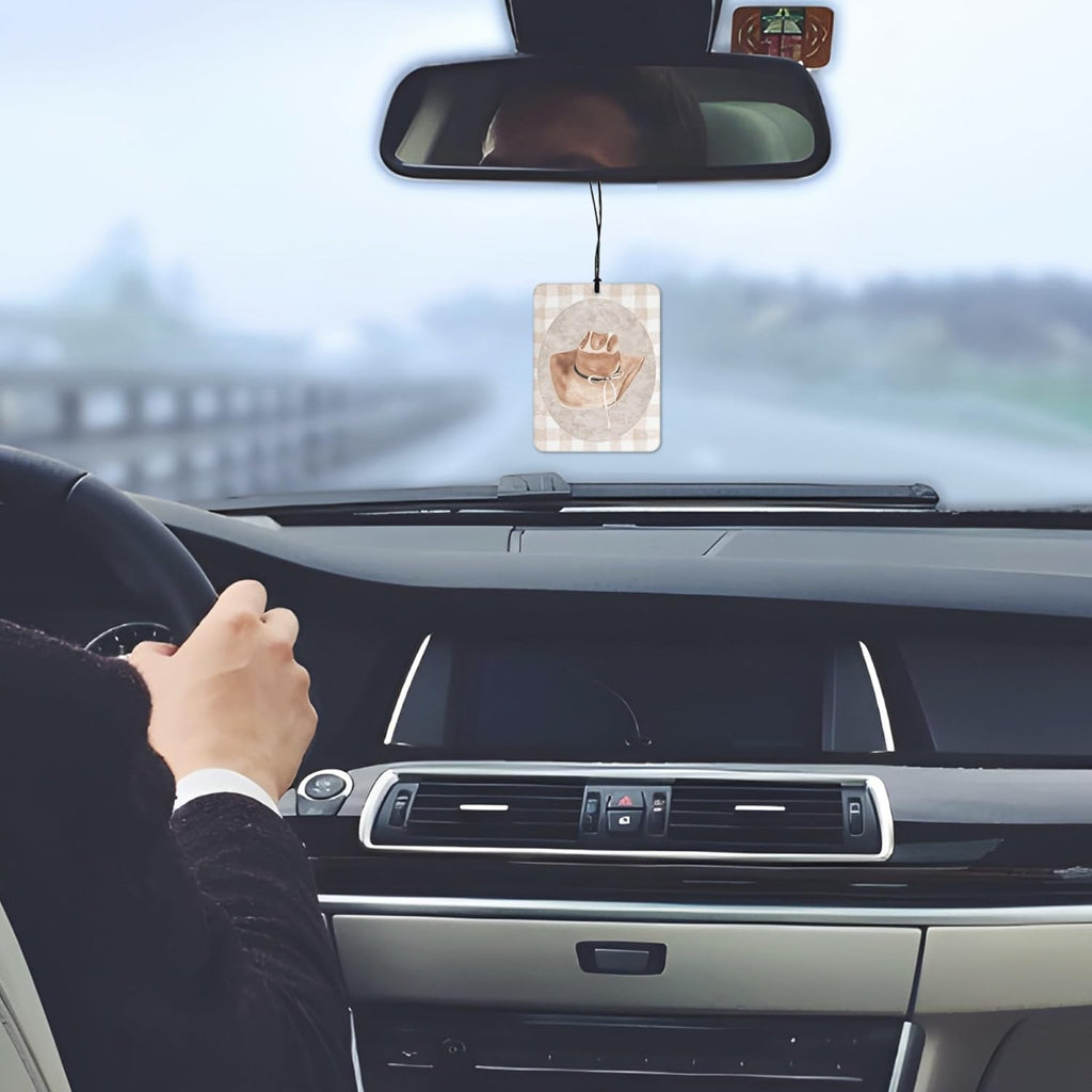 Preppy Western Cowgirl Car Air Freshener 4 Pcs, Pink Bow Floral Cowgirl Hat Boots Hanging Scents