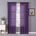 Tollpiz Sheer Curtain Linen Textured Living Room Curtains Sheer Light Filtering Rod Pocket Voile