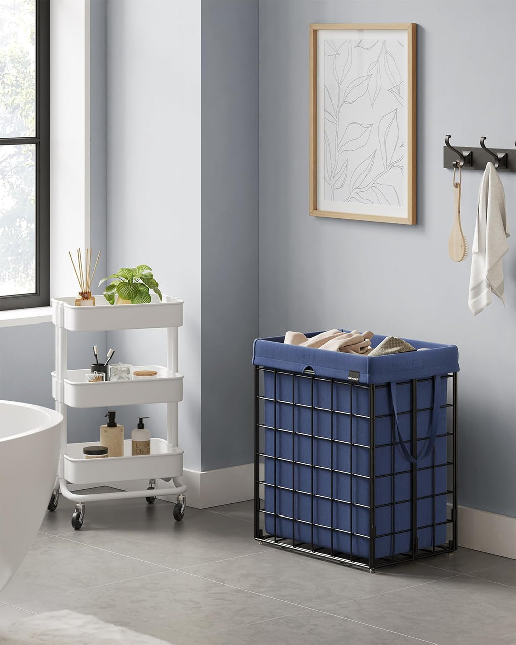 SONGMICS Laundry Hamper, 23.8 Gal. (90L) Laundry Basket, Collapsible Clothes Hamper, Removable and