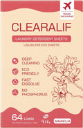 CLEARALIF Laundry Detergent Sheets, Magnolia, 64 Load, CLEARALIF Laundry Detergent Strips Eco