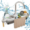 Sink Organizer Rack for Kitchen and Bathroom, 2024 New Kitchen Sink Faucet Organizer with Drip Tray