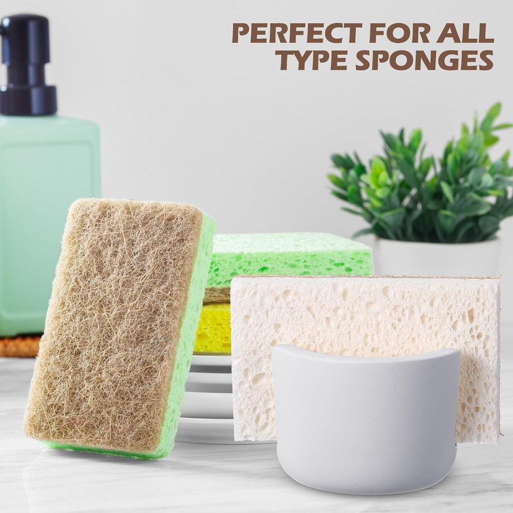 Geelin 2 Pack Diatomite Stone Sponge Holder for Kitchen Sink Absorbent Sponge Drying Rack Dish