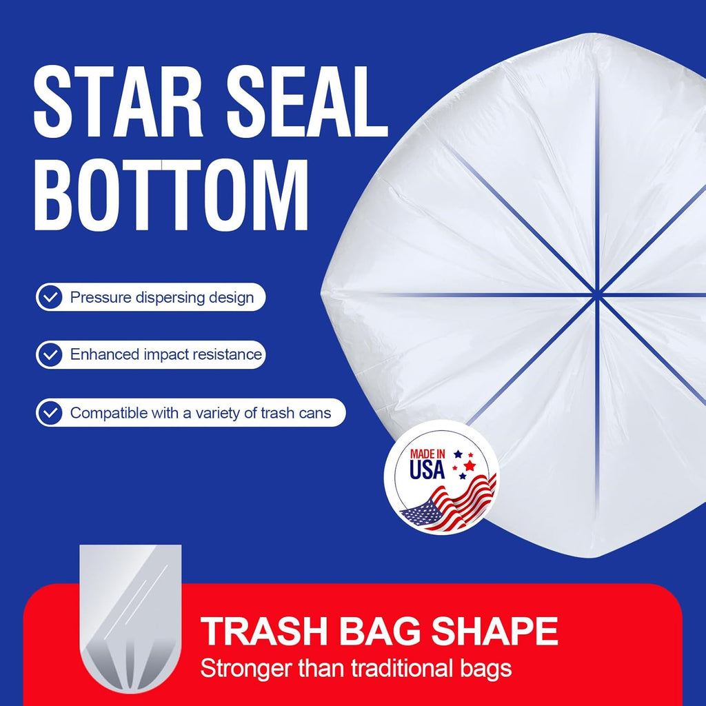 Delxo 40-45 Gallon Clear Trash Bags, 125 Count – Medium Duty Garbage Bags, Thick, Durable &