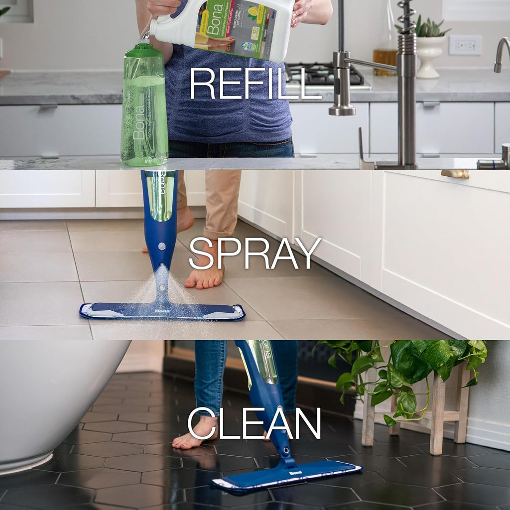 Bona Multi-Surface Floor Cleaner Refill - 128 fl oz - Lemon Mint - Residue-Free Floor Cleaning