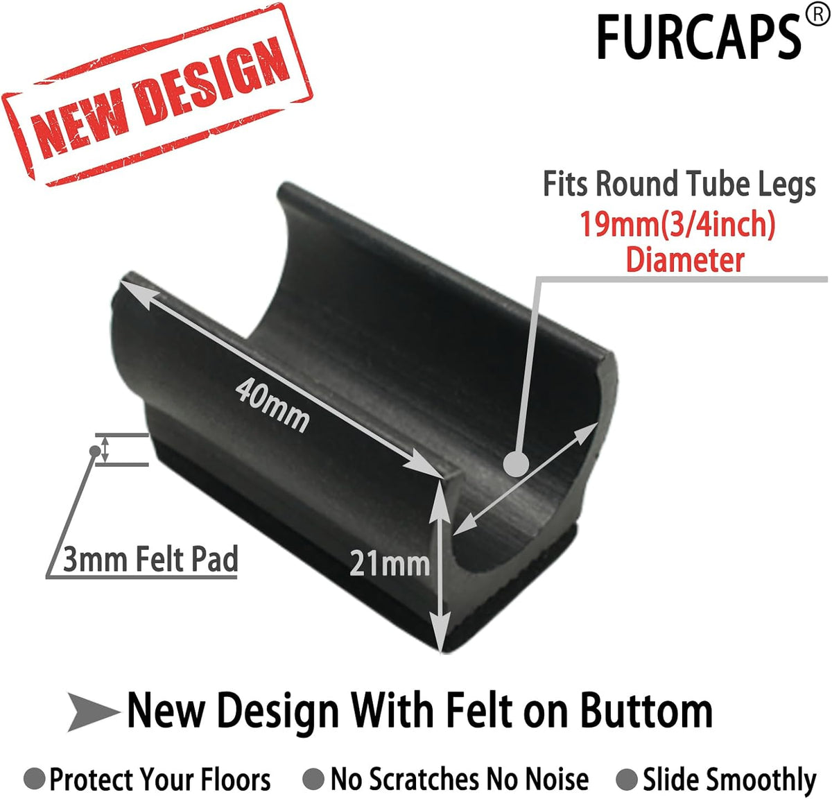 Rectangle U Shaped Chair Leg Tips Cap with Felt Pads,Furniture Feet Protector Slide Smoothly