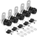 PTEROMY 5 Pack Cabinet Lock with Keys, 5/8'' Heavy Duty Tubular Cam Lock for RV Compartment Storage