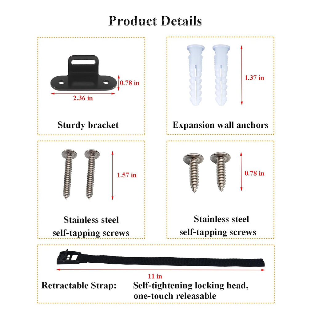 Anti Tip Furniture Anchors (2 Sets),Heavy Duty Furniture Wall Anchor,Adjustable Earthquake