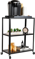 Mind Reader Rolling Cart, Rolling Cart, Microwave Stand, 3-Tier, Coffee Cart, Office, Metal, 23" L
