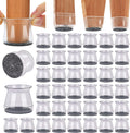 BUMACO 40Pcs Chair Leg Floor Protectors Chair Leg Protectors for Hardwood Floors Silicone Pads