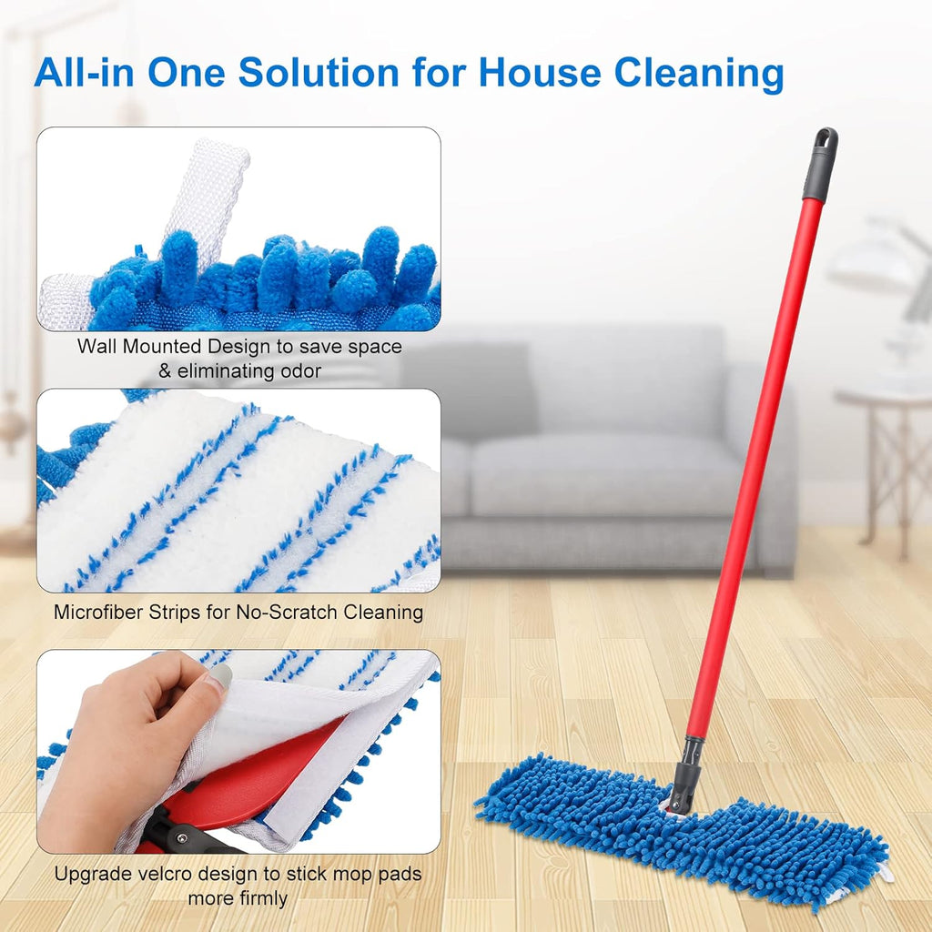 3 Pack Mop Heads Replacement Compatible for Oceda Dual-Action Flip System, Dry and Wet Used