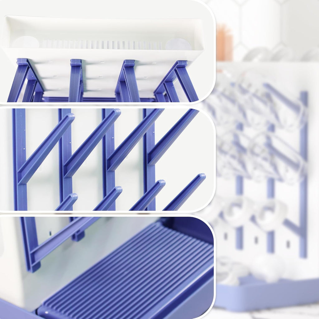 Baby Bottle Drying Rack: Vertical Space Saving Standing Bottle Organizer for Countertop – Holds