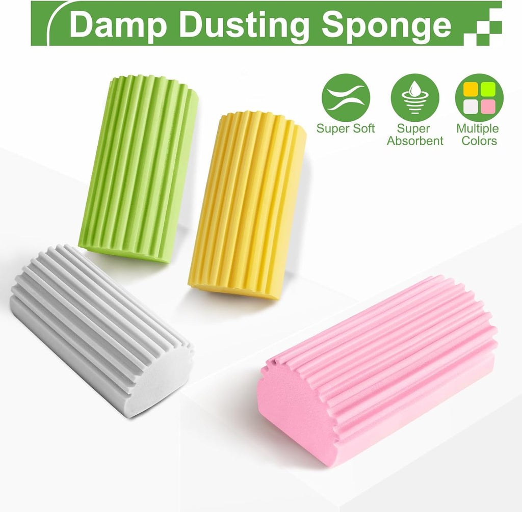 8-Pack Damp Clean Duster Sponge, Sponge Cleaning Brush, Duster for Cleaning Blinds, Glass