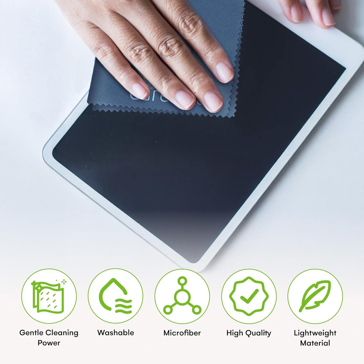 Care Touch Microfiber Cleaning Cloths, 6 Pack - Cleans Glasses, Lenses, Phones, Screens, Other