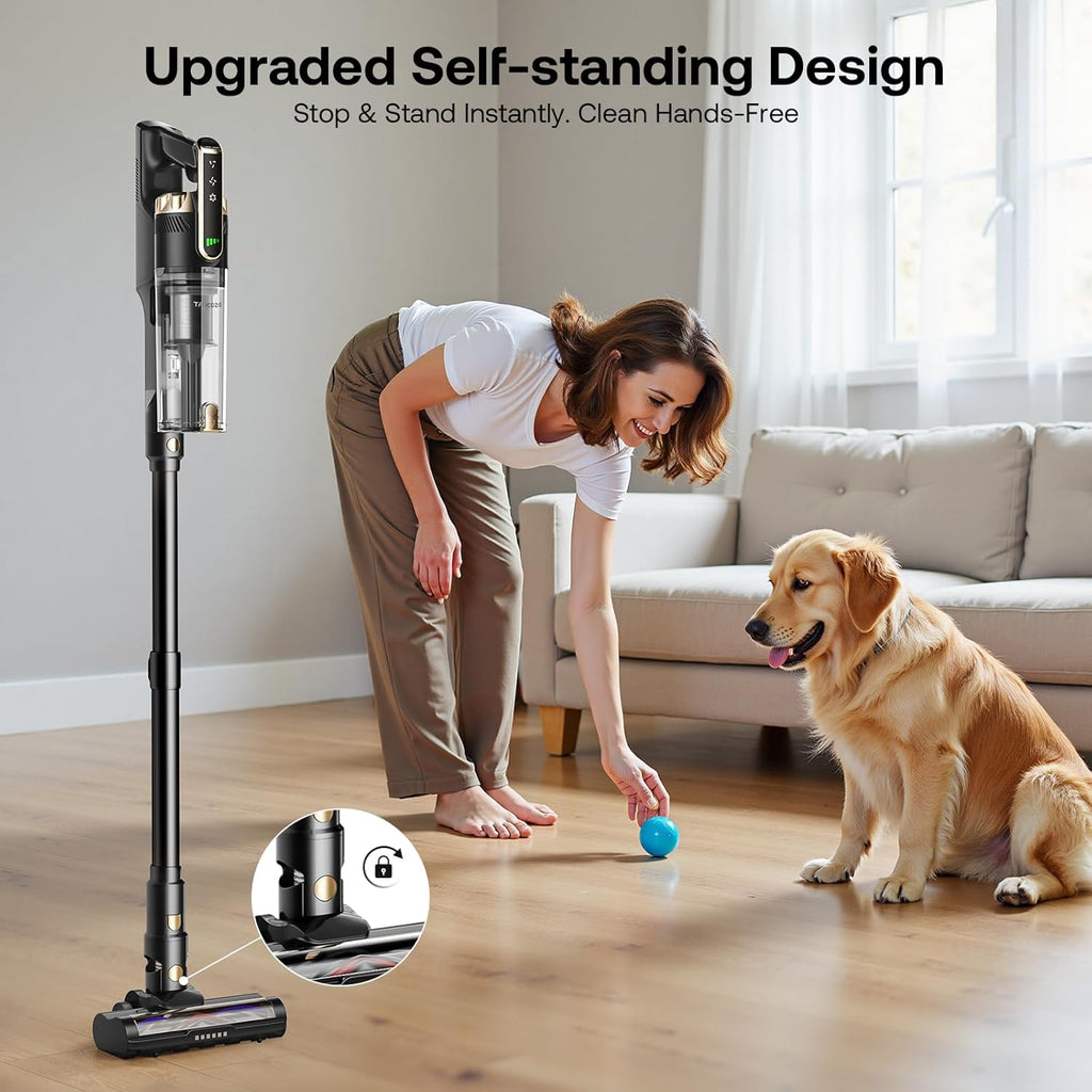 Trucozie Cordless Vacuum Cleaner with Self-Standing, 50 mins Runtime Lightweight Vacuum Cleaner