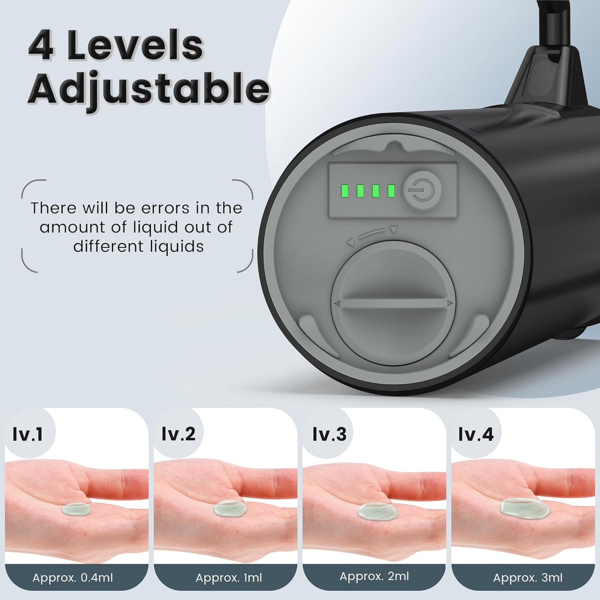 Automatic Soap Dispenser Touchless 11.8oz/350ml Four-Level Adjustable Dispenser Volume，Stainless