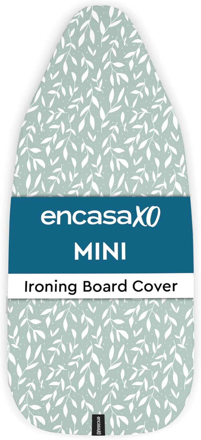 Encasa XO Ironing Board Cover and Pad 28"x12" - Thick 3mm Felt Padding, Drawstring Tightening &