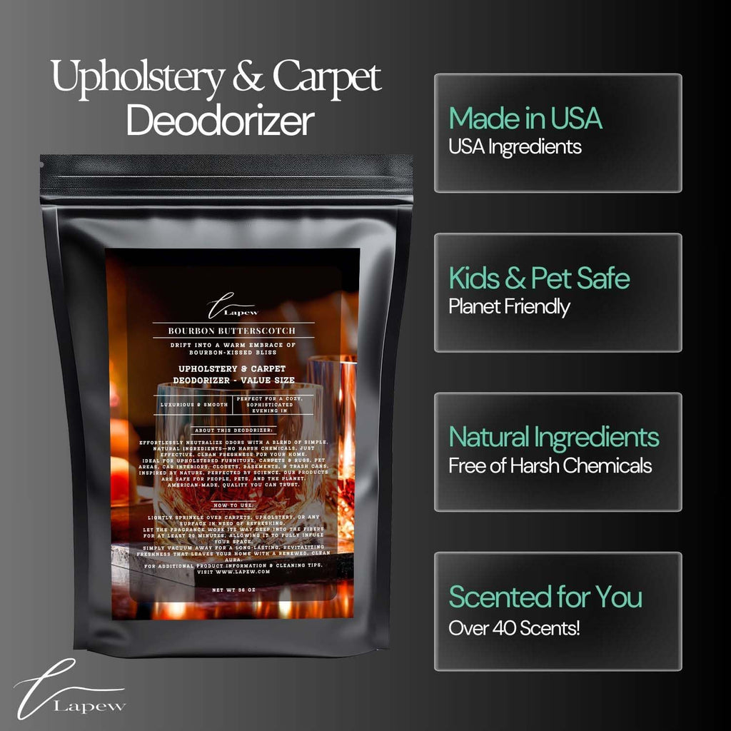 Bourbon & Butterscotch Carpet Freshener Powder Value Size 36 oz | Powerful Odor Eliminator for Home