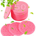 METUUTER 50 PCS Compressed Facial Sponges for Estheticians- 100% Natural Cellulose Face Sponge